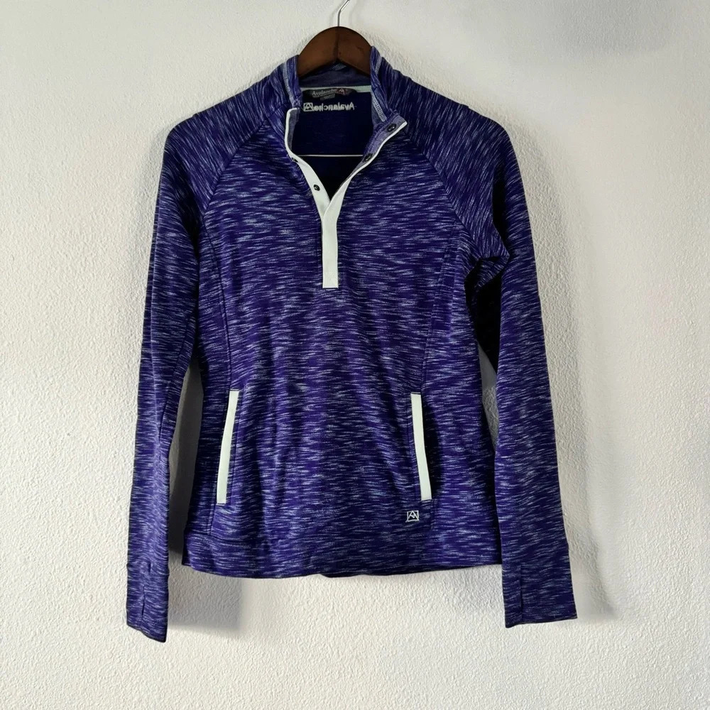 Avalanche Loma Snap Pullover Sweater Small Purple Aster Bay Quarter Snap Cozy - Picture 15 of 15